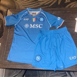 MSC BOYS KIDS Italia Soccer Jersey Outfit Set 12Y Fits 10/11 Rare E47 Napoli
